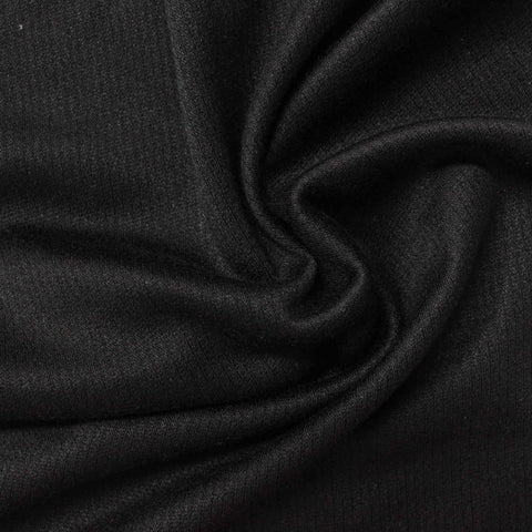 Polyester Stretch Interlock Knit Fabric, 263 gsm, 160 cm — Black