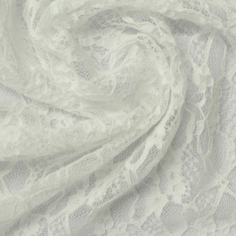 White Floral Lace, Nylon, 110 gsm, 135 cm
