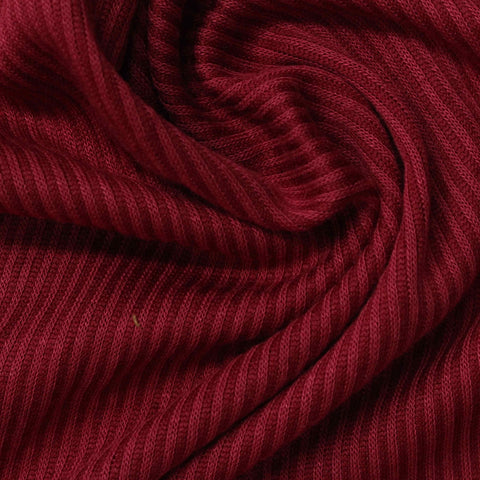 Viscose Polyester Rib Knit Fabric, 170 gsm, 185 cm — Red