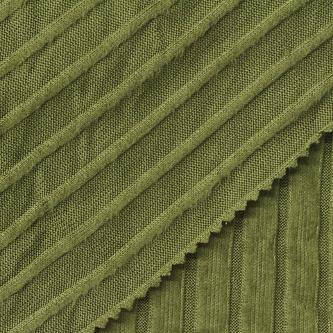 Polyester Stretch Rib Knit Fabric, 220 gsm — Khaki, ref EF-260692