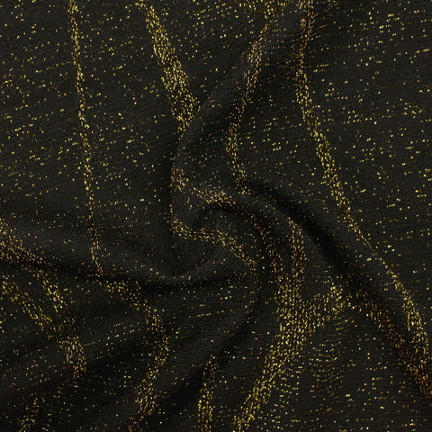 Black Geometric-Line Interlock Knit, Polyester