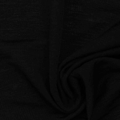 Polyester Stretch Birdseye Knit Fabric, 220 gsm, 154 cm — Black