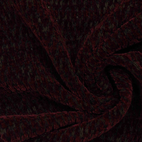 Dark Red Heather Chenille, Poly-Cotton