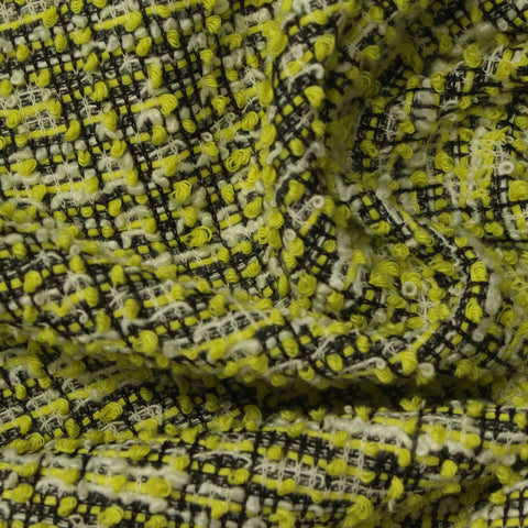 Black Flecked Bouclé, Cotton-Poly