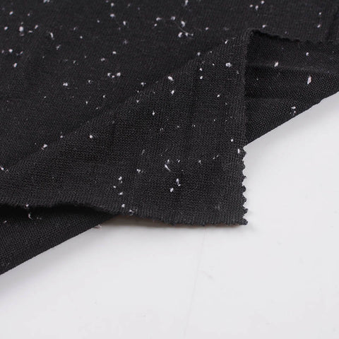Black Marl Jersey Knit, Polyester, 161 gsm, ref EF-11956