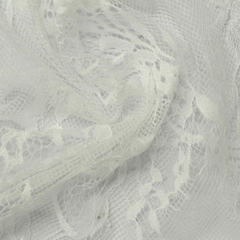 White Floral Lace, Nylon, 50 gsm