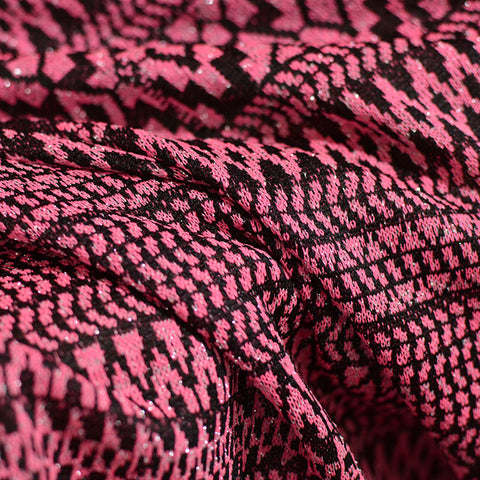 Pink Geometric-Diamond Jacquard, Poly-Metallic
