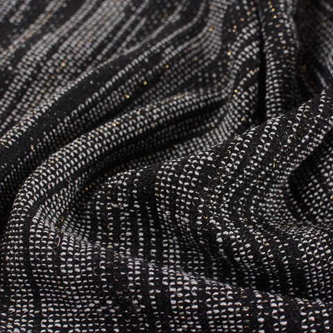 Black Stripes Chunky Knit, Polyester, 244 gsm