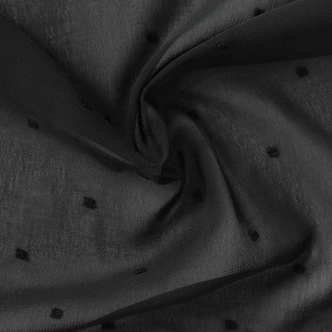 Grey Dots Chiffon, Polyester, 92 gsm