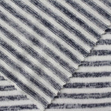 White Horizontal-Stripe Knit, Poly-Viscose — photo 3