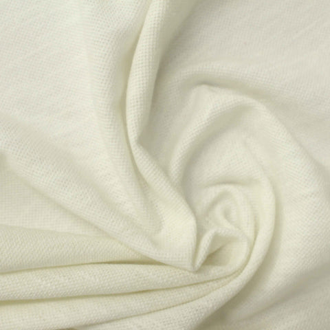 Slub 100% Cotton Chunky Knit Fabric, 140 gsm, 180 cm — White