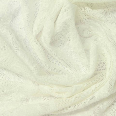 Nylon Stretch Lace Fabric, 106 gsm, 120 cm — Beige