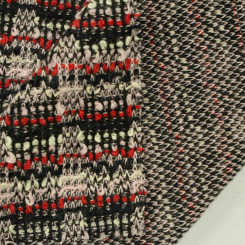Black Textured Interlock Knit, Polyester, 252 gsm