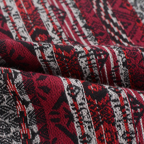 Maroon Geometric Jacquard, Cotton-Poly