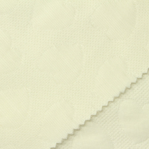 Cream Tone-on-Tone Heart Jacquard, Polyester