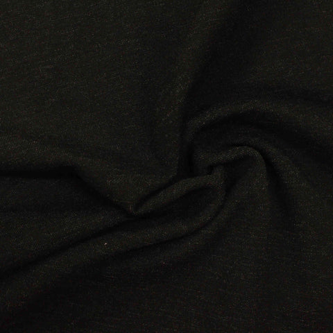 Brushed Viscose Polyester Stretch Denim Fabric, 300 gsm, 155 cm — Black