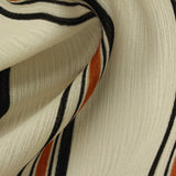 Orange Vertical-Stripe Crepe, Polyester — photo 3
