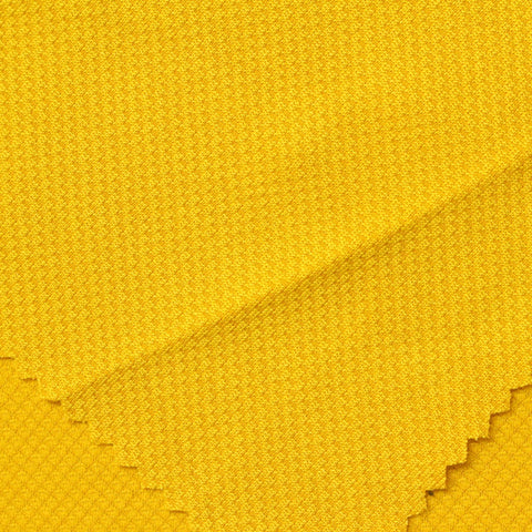 Yellow Tone-on-Tone Diamond Birdseye Knit, Polyester