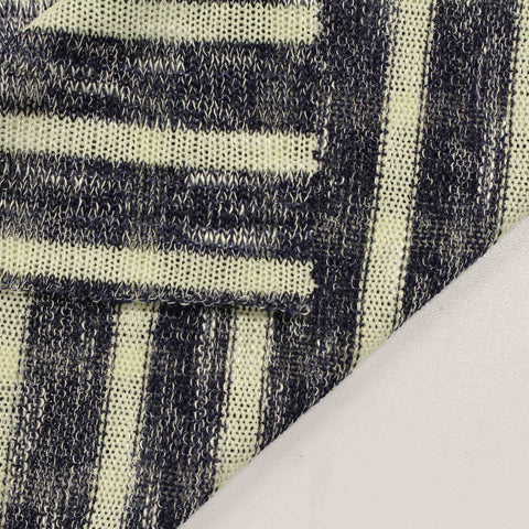 Cream Stripe Jersey Knit, Poly-Viscose