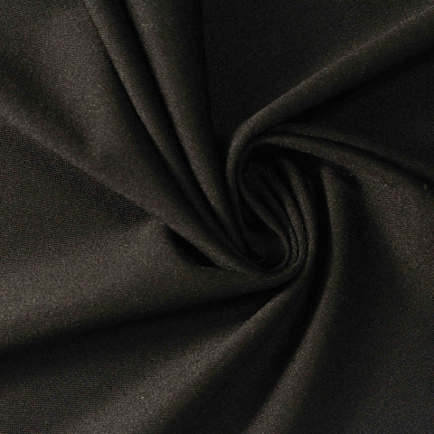 Polyester Stretch Milk Silk Knit Fabric, 238 gsm, 155 cm — Black