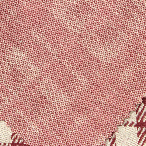 Cream Plaid Jacquard, Poly-Viscose, 275 gsm