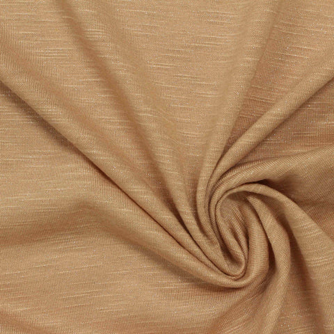 Tan Marl Jersey Knit, Viscose-Poly, 210 gsm