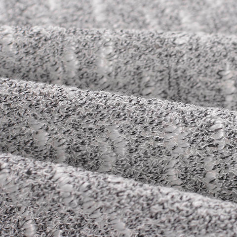 Dark Grey Marl Chunky Knit, Viscose-Poly, 190 gsm