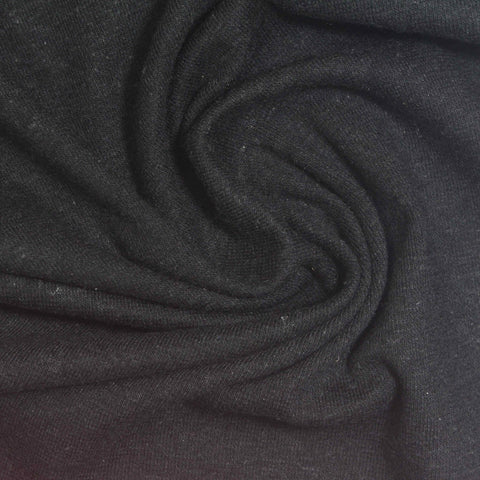 Rib Knit Fabric, 240 gsm, 150 cm — Black