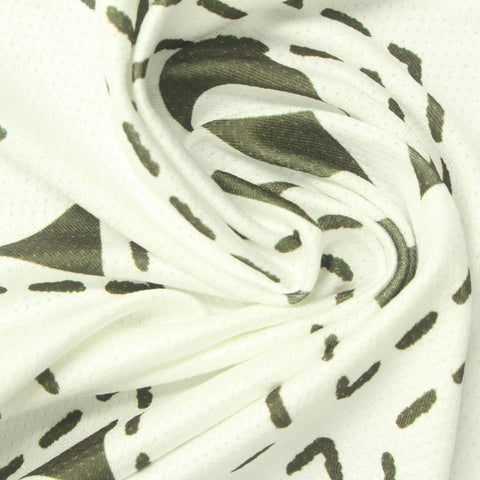 Dark Green Lines Mesh, Polyester
