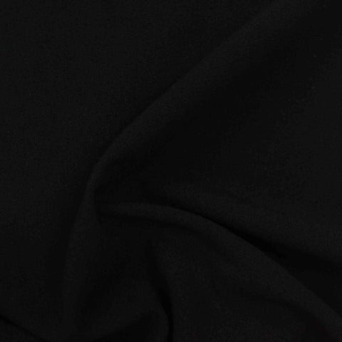 Polyester Viscose Stretch Woven Fabric, 293 gsm — Black