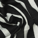Black Vertical-Stripe Jersey Knit, Poly-Viscose — photo 3