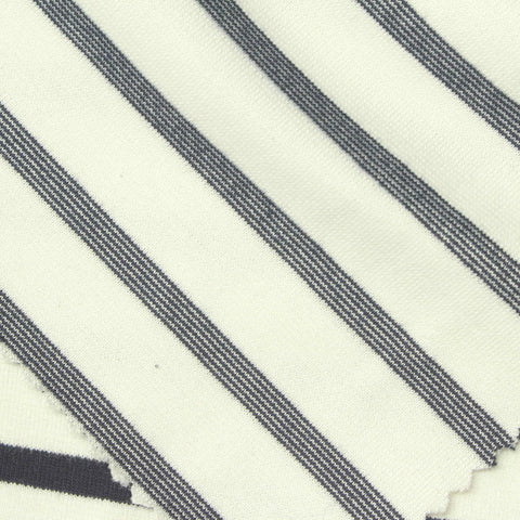 Dark Grey Horizontal-Stripe Ponte Knit, Polyester