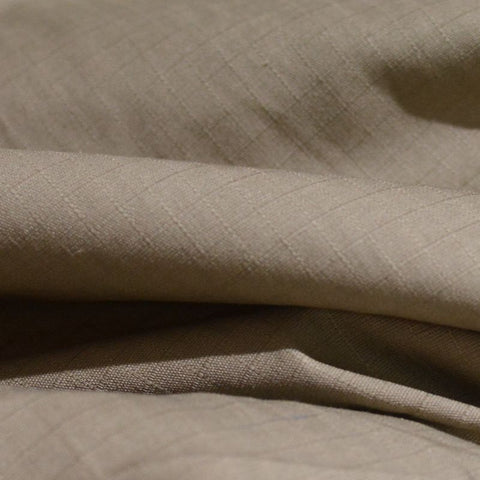 Khaki Grid Jacquard, Poly-Cotton