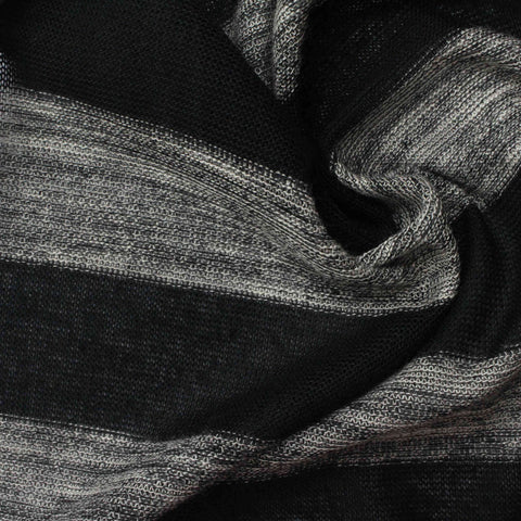 Black Diagonal-Stripe Jersey Knit, 144 gsm