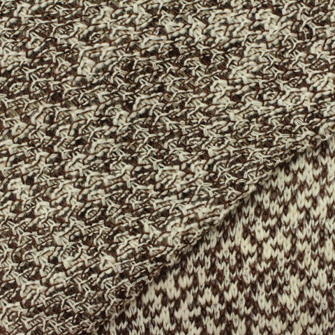 Brown Marl Chunky Knit, Poly-Cotton, 205 gsm
