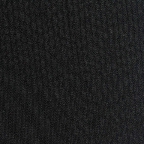 Polyester Viscose Stretch Rib Knit Fabric, 242 gsm, 170 cm — Black