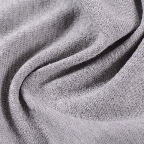 Grey Heathered-Marl Jersey Knit, Cotton-Poly