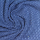 Blue Tone-on-Tone Leaf Birdseye Knit, Cotton-Poly — photo 3