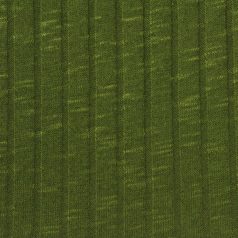Heathered Green Marl Rib Knit, Viscose-Poly