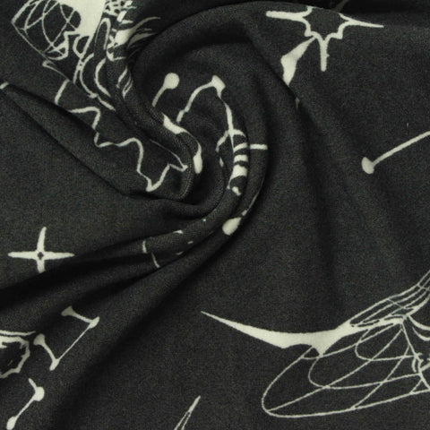 White Stars Milk Silk Knit, Polyester, 210 gsm
