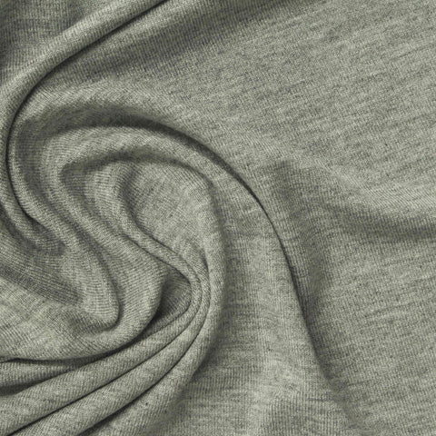 Heather Grey Marl Jersey Knit, Viscose, 200 gsm