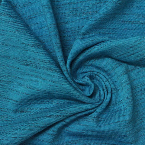 Teal Marl Knit, Cotton-Poly, 160 gsm, 177 cm