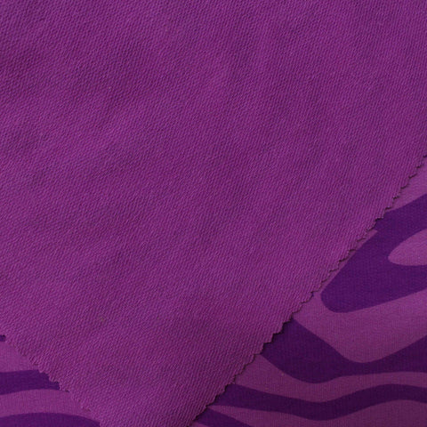 Purple Zebra French Terry, Poly-Cotton