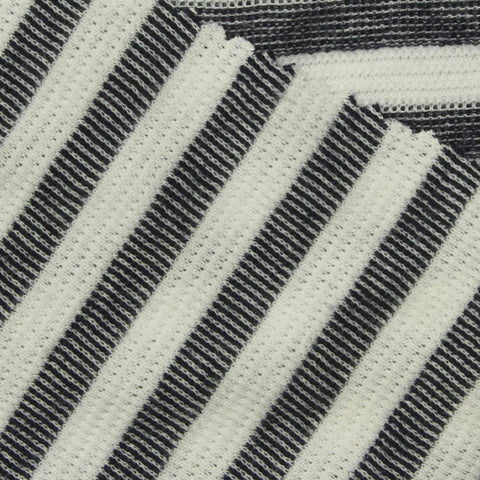Dark Blue Stripes Chunky Knit, Poly-Cotton