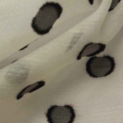 Black Polka-Dot Jacquard, Viscose-Nylon