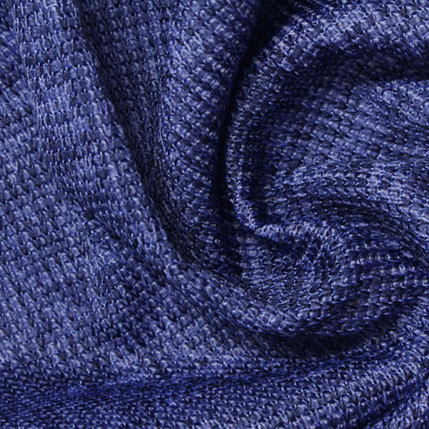 Blue Marl Rib Knit, Polyester, 210 gsm