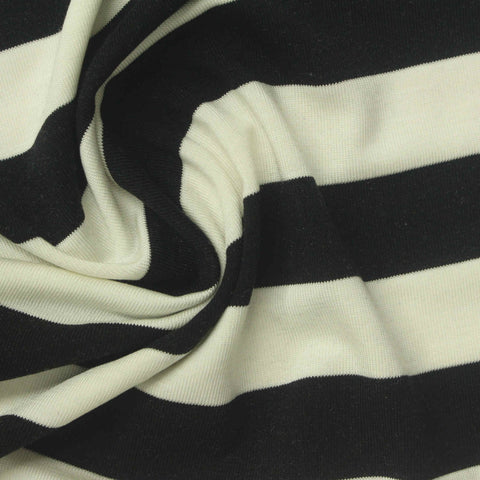 Black Horizontal-Stripe Jersey Knit, Tencel Lyocell, 230 gsm, 165 cm, ref EF-274503