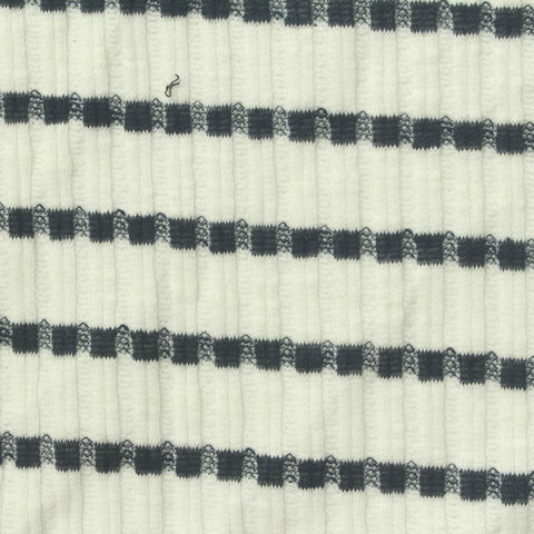 Dark Grey Horizontal-Stripe Jacquard, Cotton-Poly