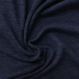 Dark Blue Marl Rib Knit, Poly-Viscose — photo 3