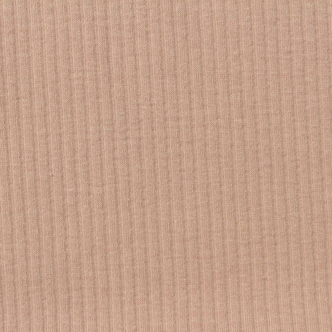 Cotton Polyester Stretch Rib Knit Fabric, 270 gsm, 170 cm — Beige